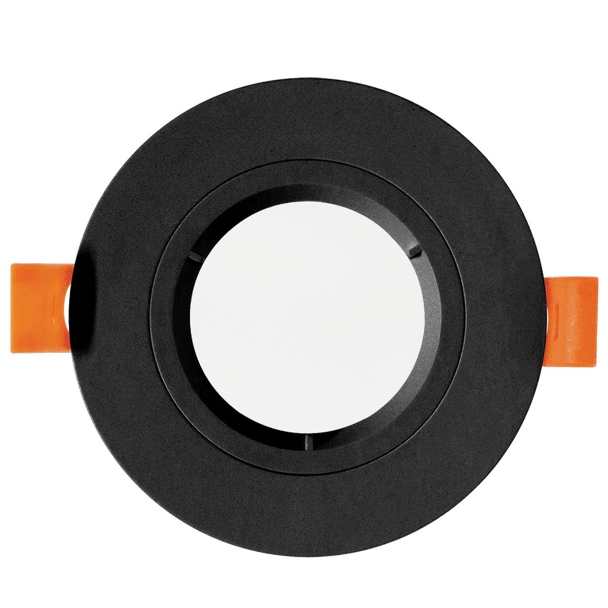 Black recessed LED downlight, selectable CCT, on white background, 1254 × 1254