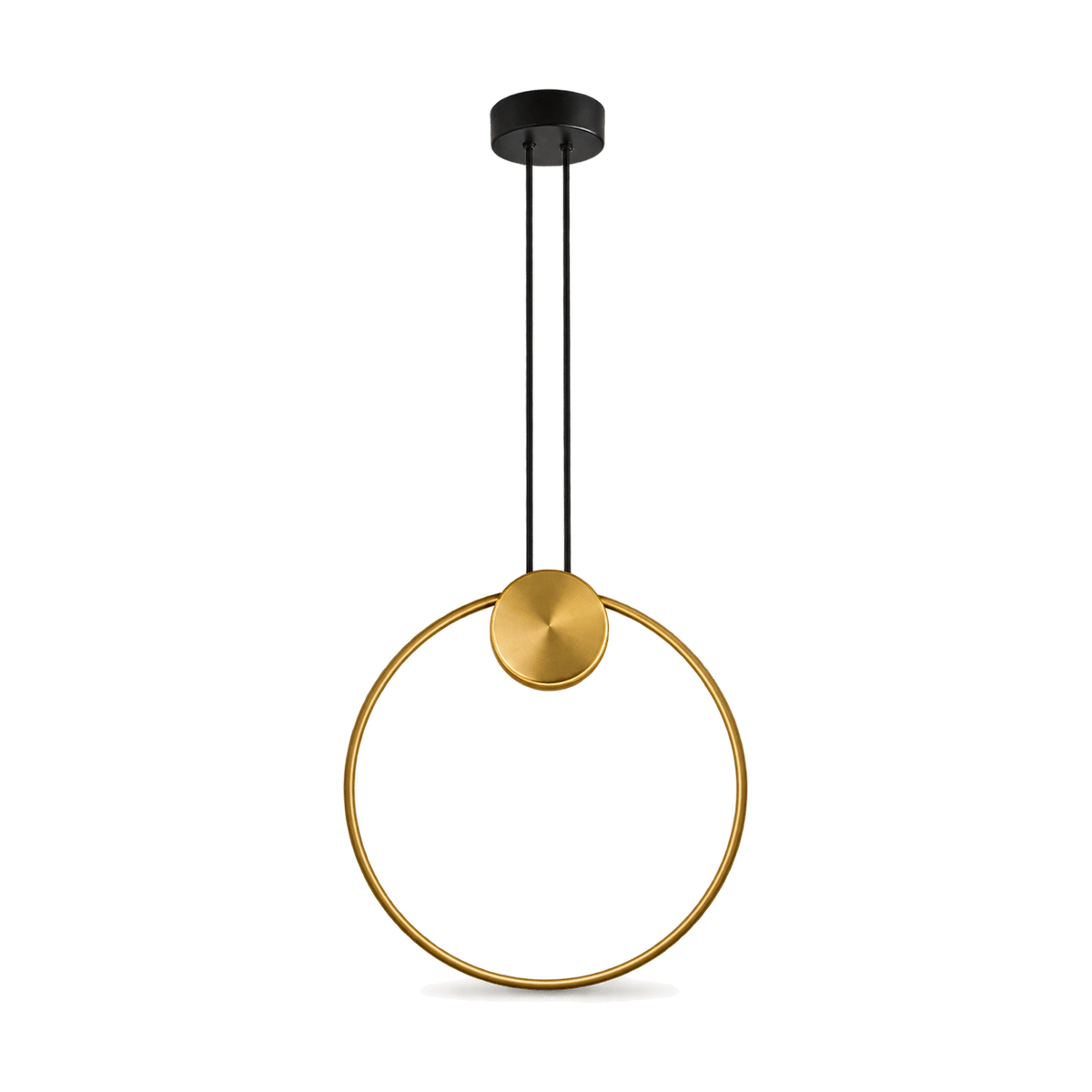 Black and gold LED pendant light, transparent background