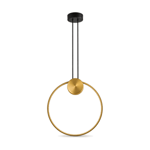 Black and gold LED pendant light, transparent background