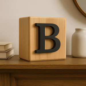 Black Handcrafted Letter Block B - Future Decor