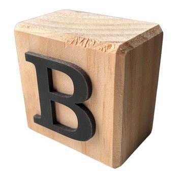 Black Handcrafted Letter Block B - Future Decor