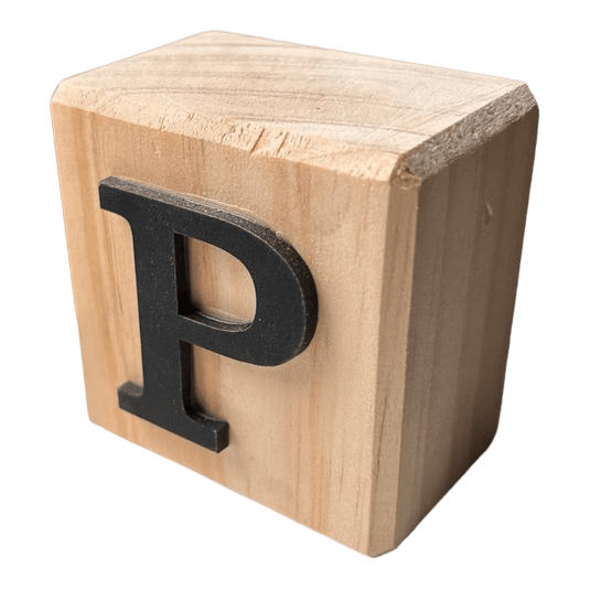 Black Handcrafted Letter Block P
