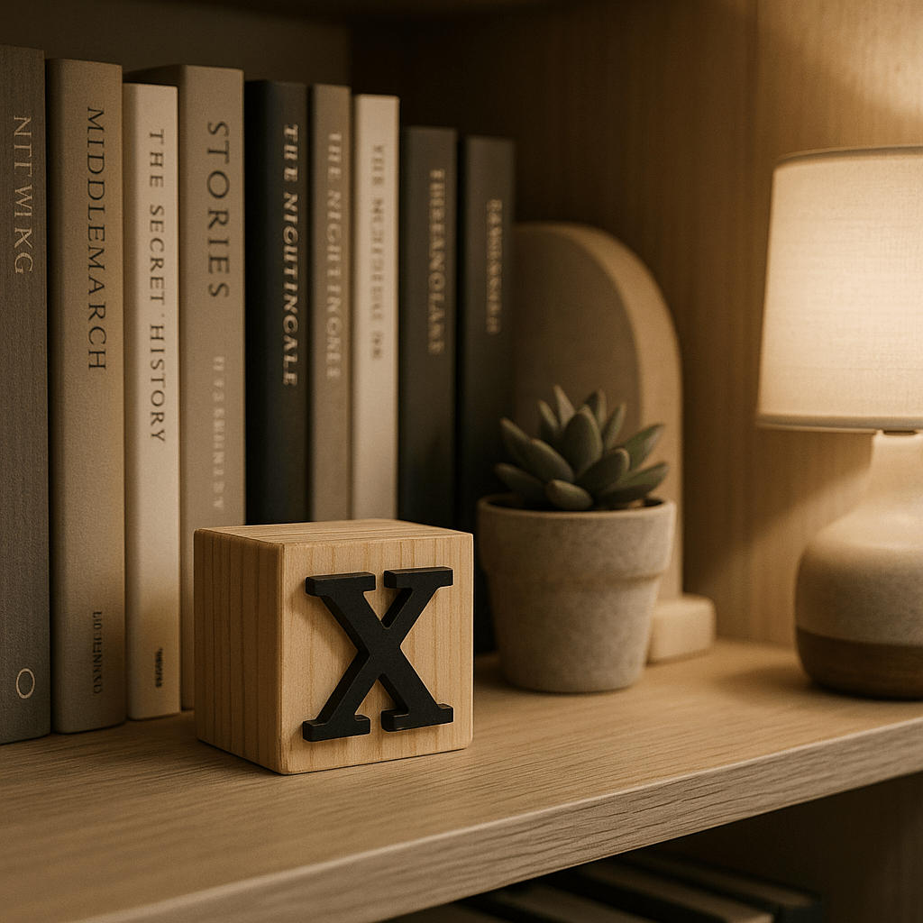 Black Handcrafted Wooden Letter X Block - Future Decor