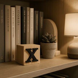 Black Handcrafted Wooden Letter X Block - Future Decor