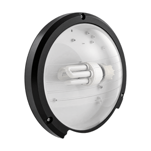 Black IP44 bulkhead light, transparent background