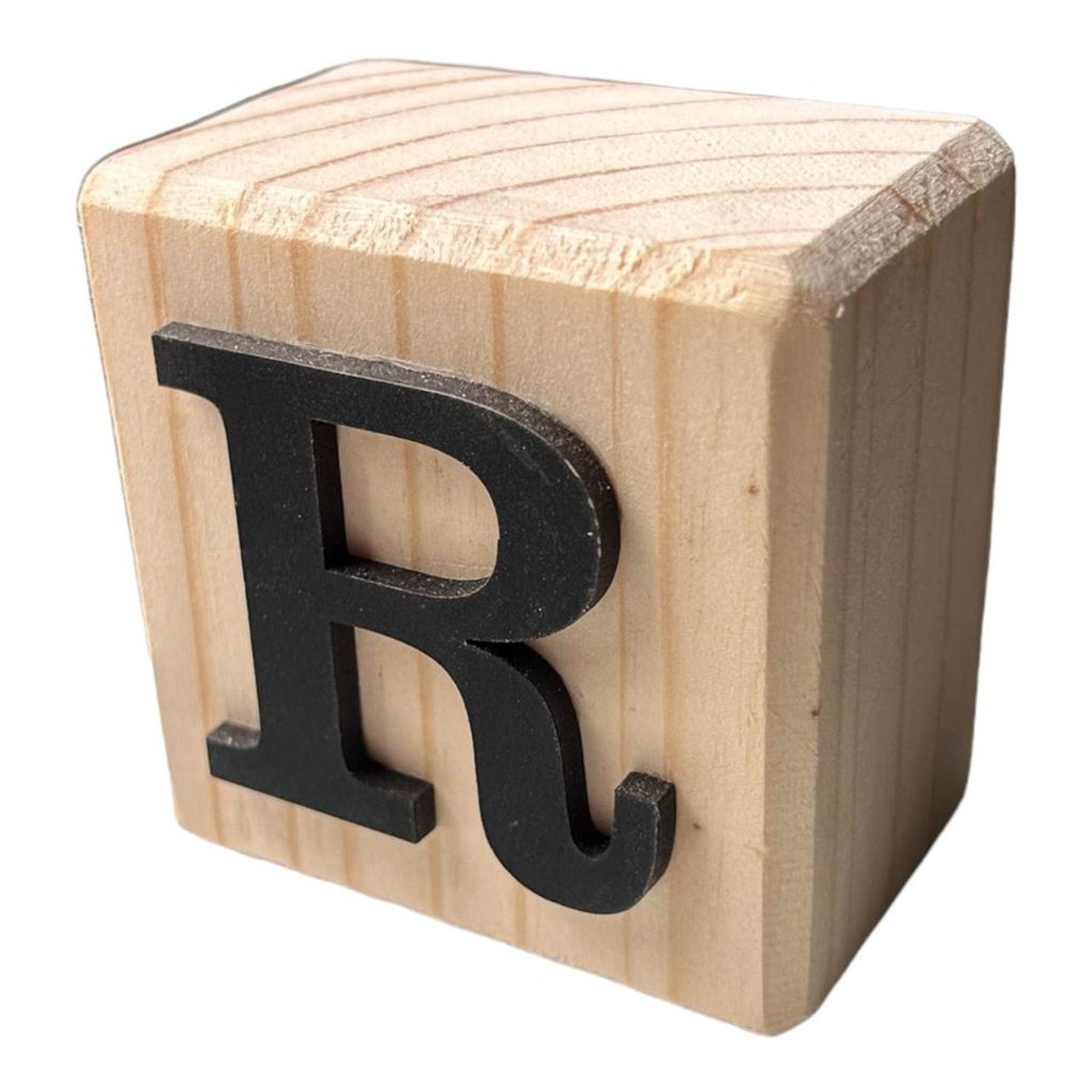 Black Rustic Handcrafted Letter Block R - Future Decor