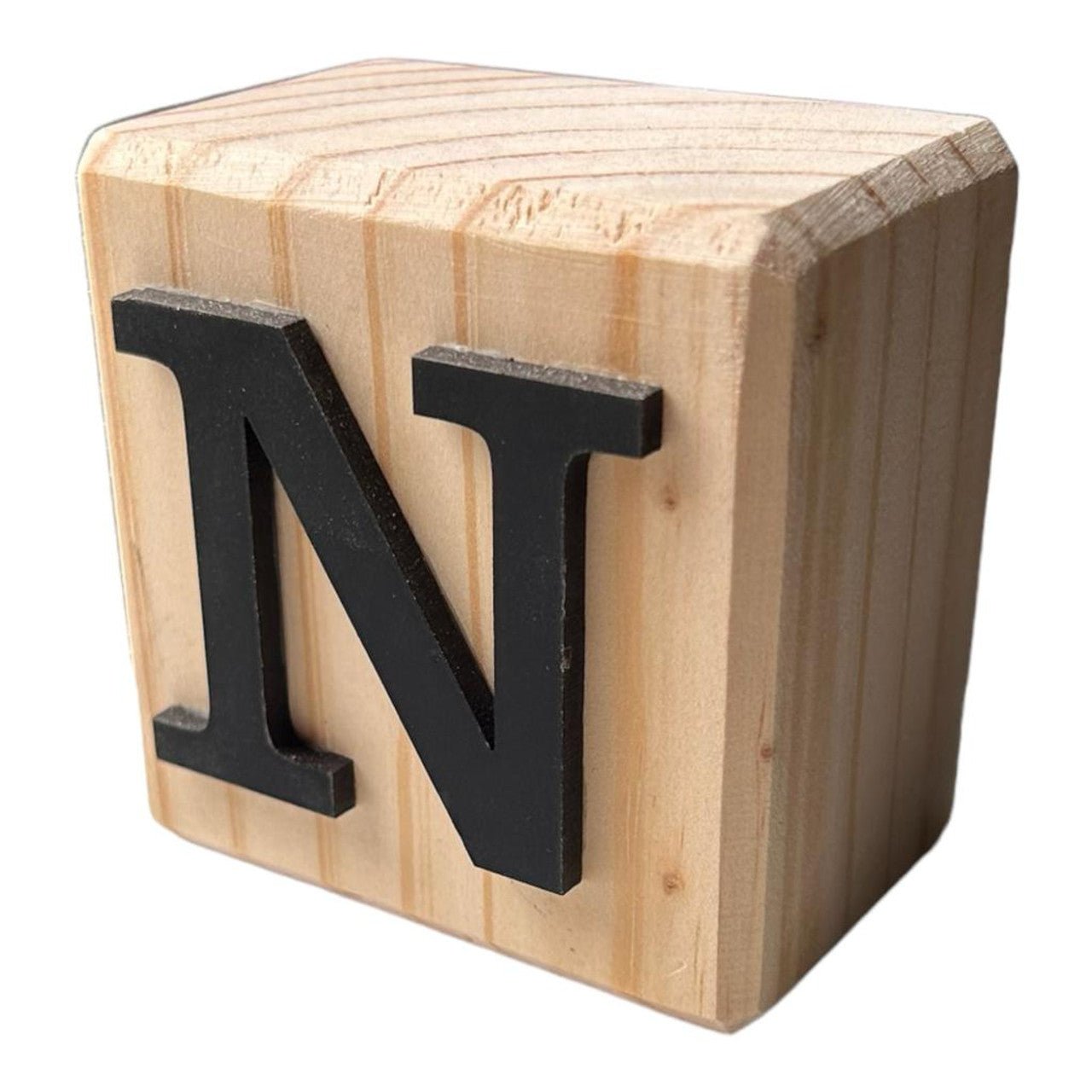 Black Rustic Wood Block Letter N - Future Decor