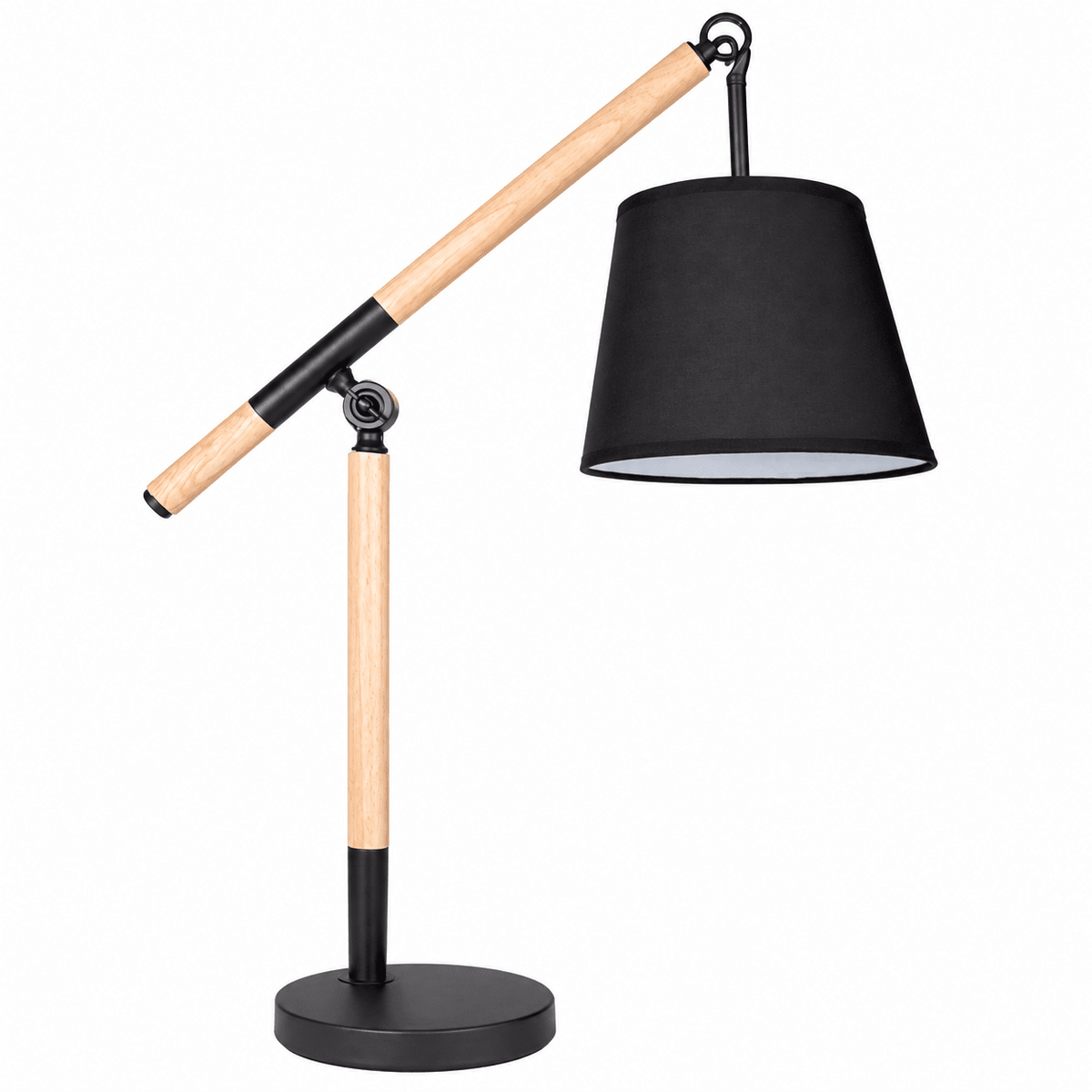 Black & Wood Table Lamp product image on a white background