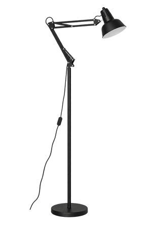 Black Floor Lamp with Movable Arms product image on a transparent background