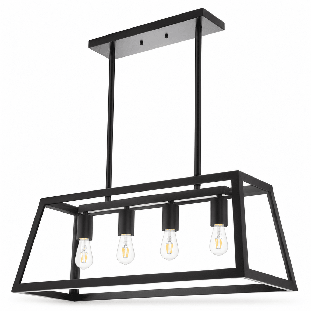 Black 4 Light Pendant product image on a white background