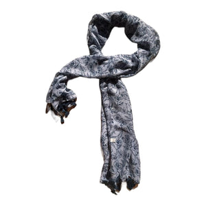 Blue Birds and Flowers Polyester Scarf - Future Decor