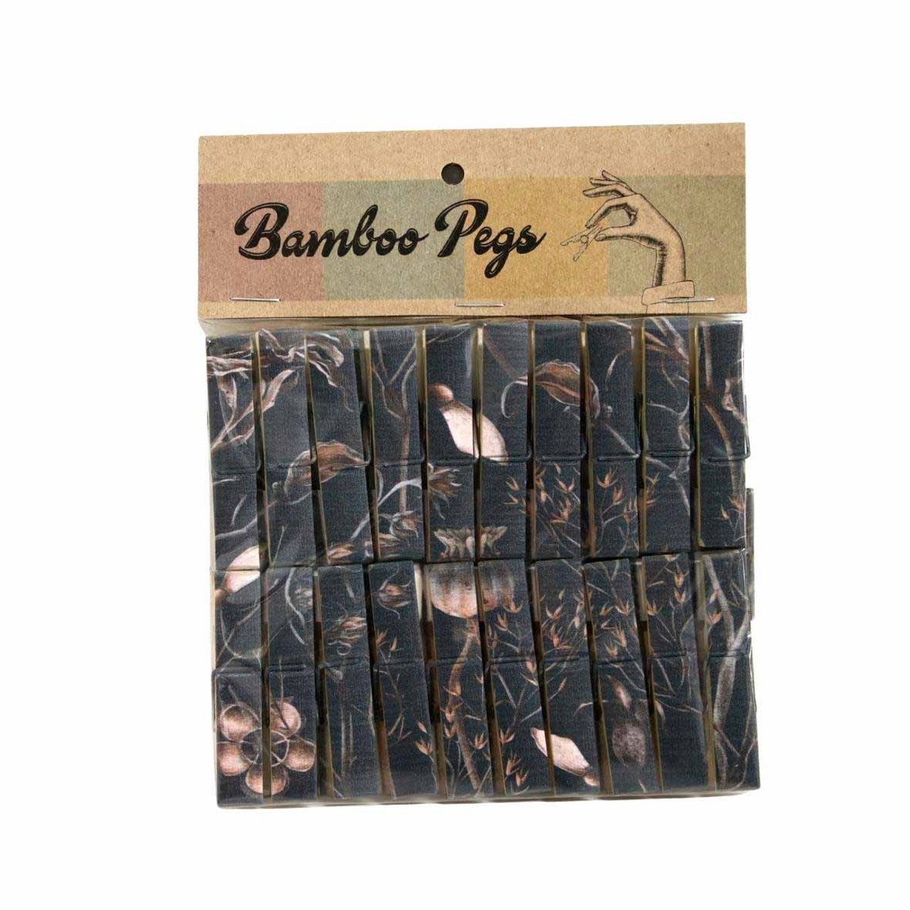 Botanical Black Bamboo Pegs Set - Future Decor
