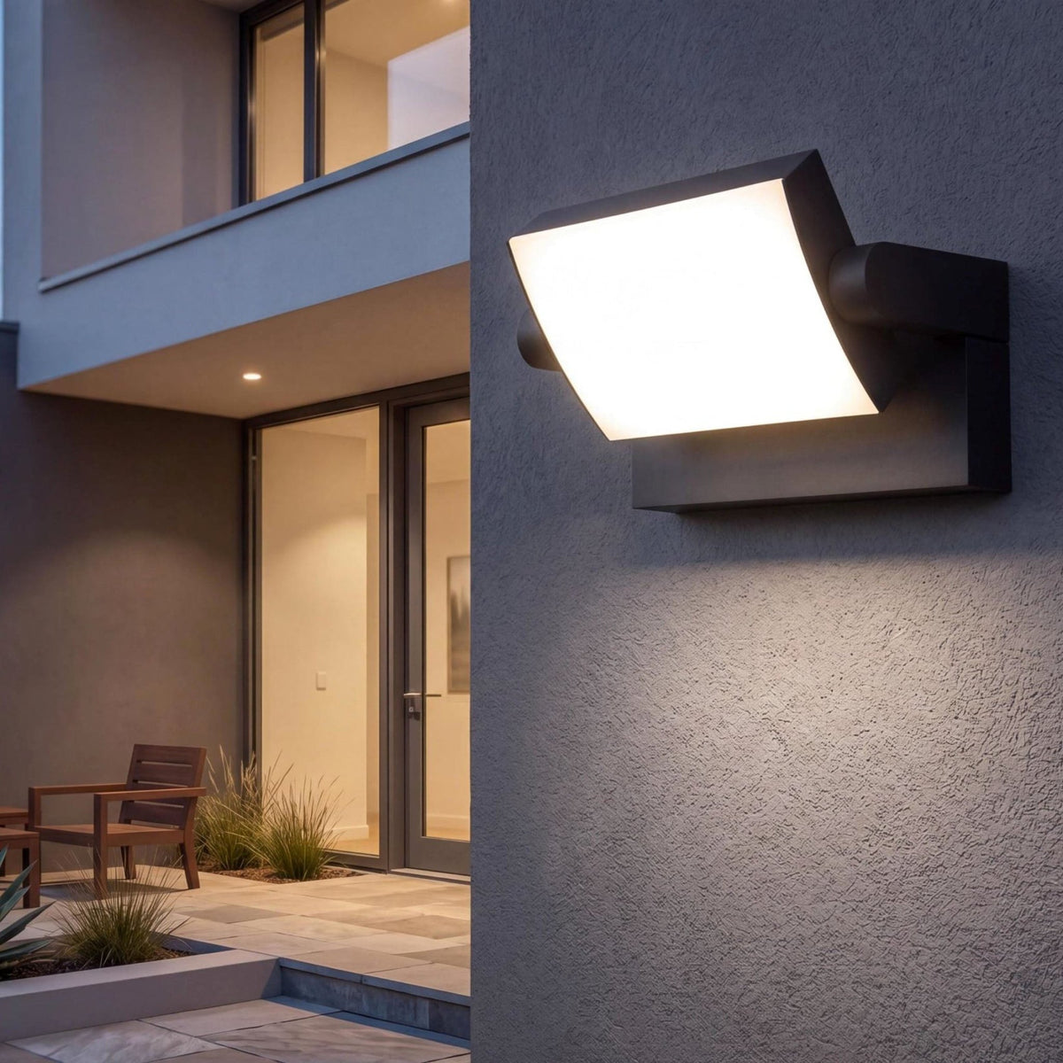 Sand Black 12W LED Wall Light with Rotatable Head