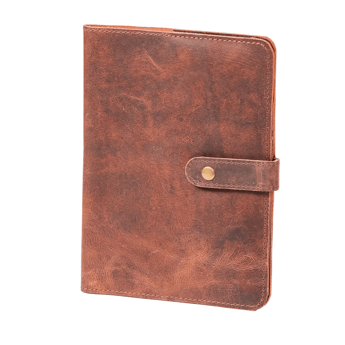 Buffalo leather journal cover, transparent background, 1254 × 1254