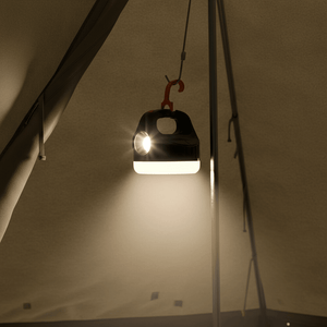 Carry ball lantern hanging inside a tent and lighting the floor