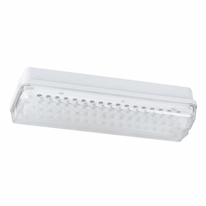 Rectangular white light fixture on a white background