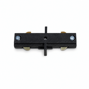 Black 3-wire track straight I-connector for seamless lighting connections.
