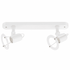 White ceiling light fixture with two spotlights on a white background