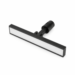 Black LED Linear Flood Track Light with sleek design and white diffuser, ideal for modern interiors.