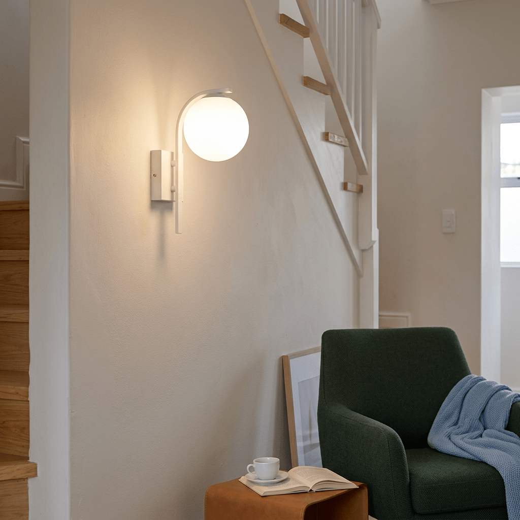 Curved White Indoor Wall Light IP20