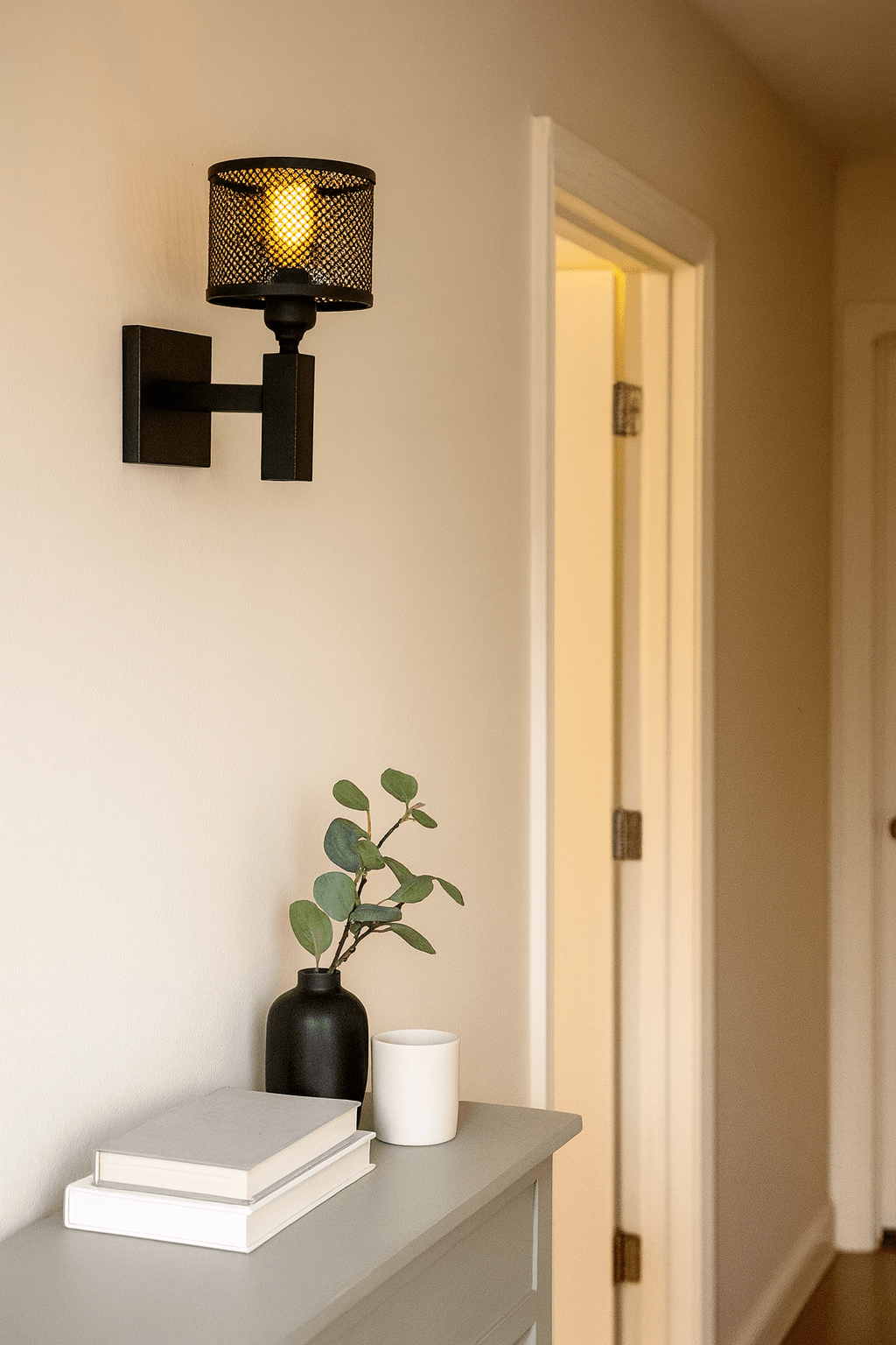 Black Mesh Wall Light