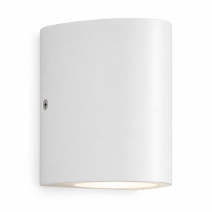 Marta 160 1L Outdoor Wall Light in Coastal White, showcasing a sleek, modern design with a soft light output.