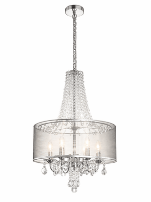 Chandelier with crystal details on a white background