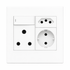16A Slim RSA & Schuko Socket with Switch – White