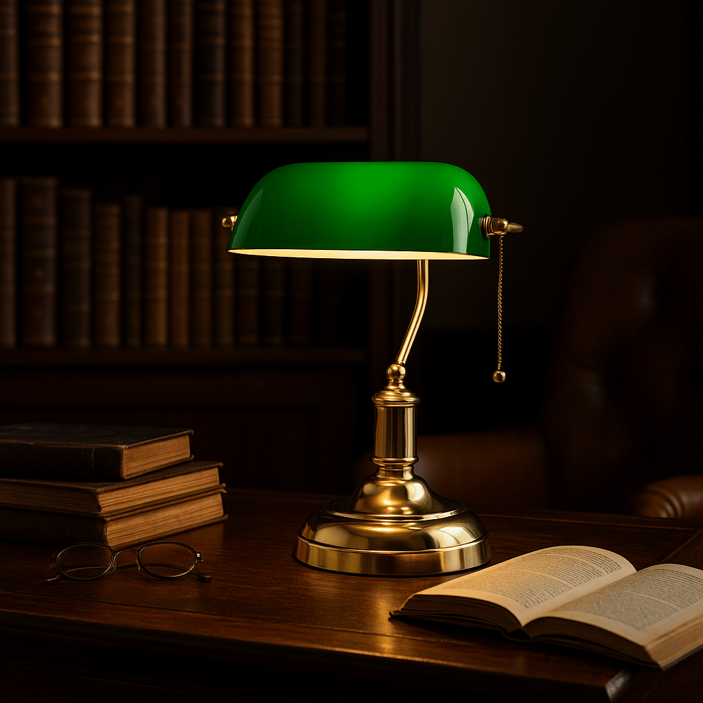 Bankers Table Lamp Green