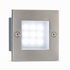 Square metallic outdoor foot light fixture on a white background