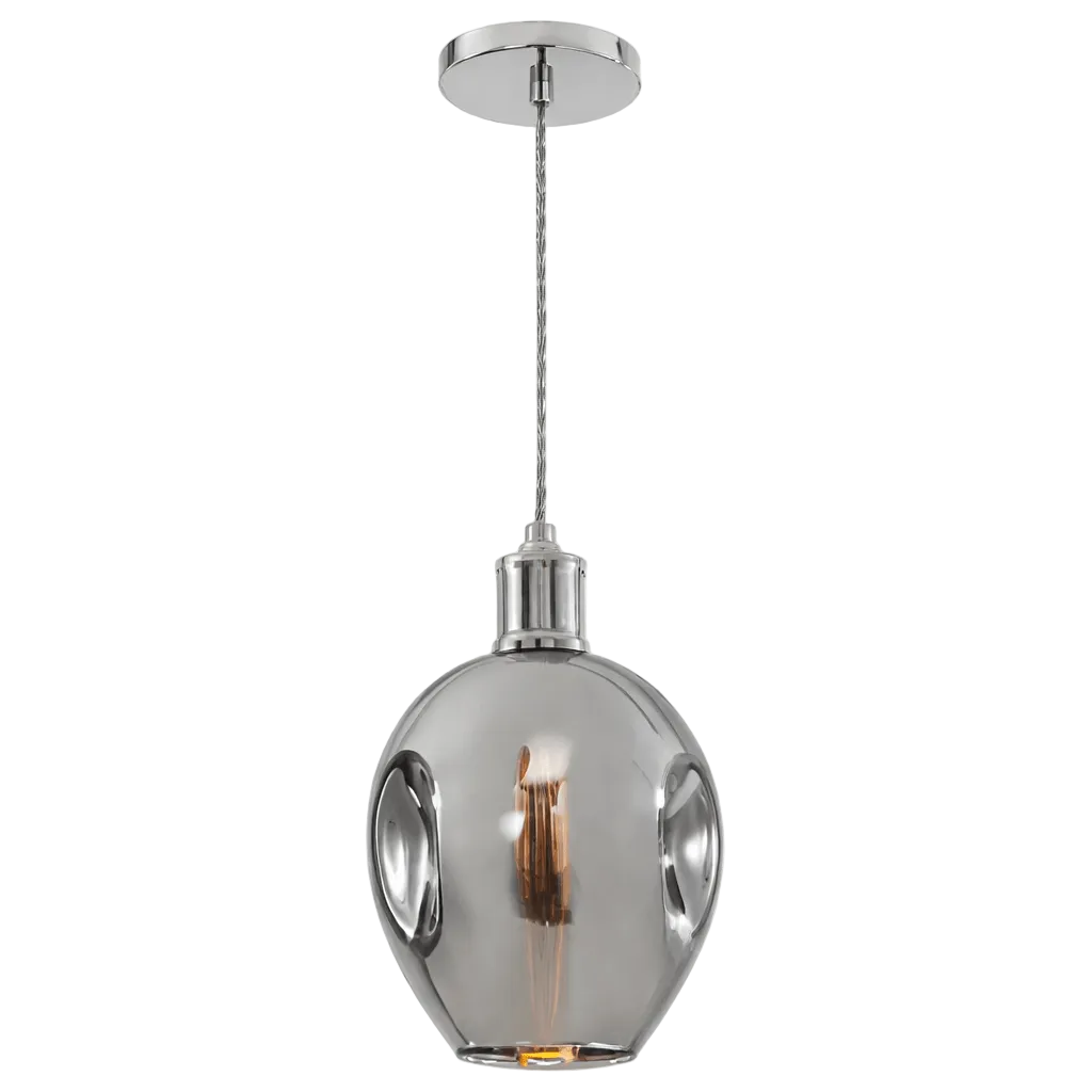 Polished Chrome Pendant Light with Glass PEN610