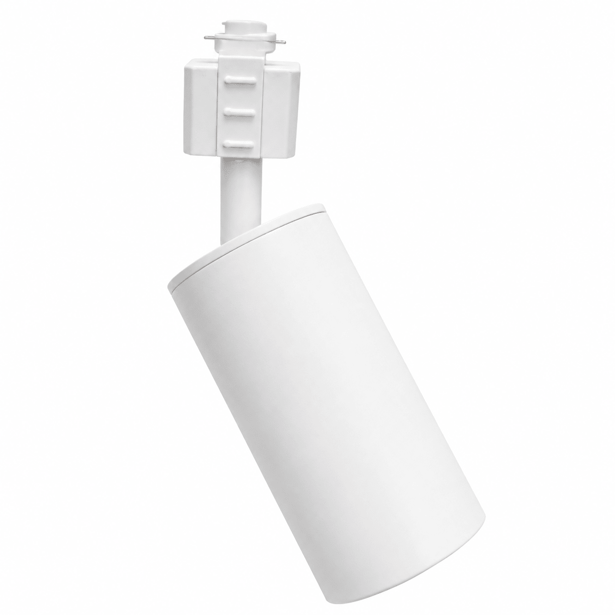 White 3 Wire Track Spotlight with adjustable head for accent lighting.