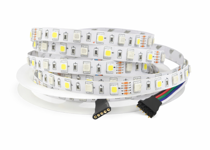 LED strip light on a white background