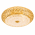Gold ceiling light fixture with intricate design on a white background