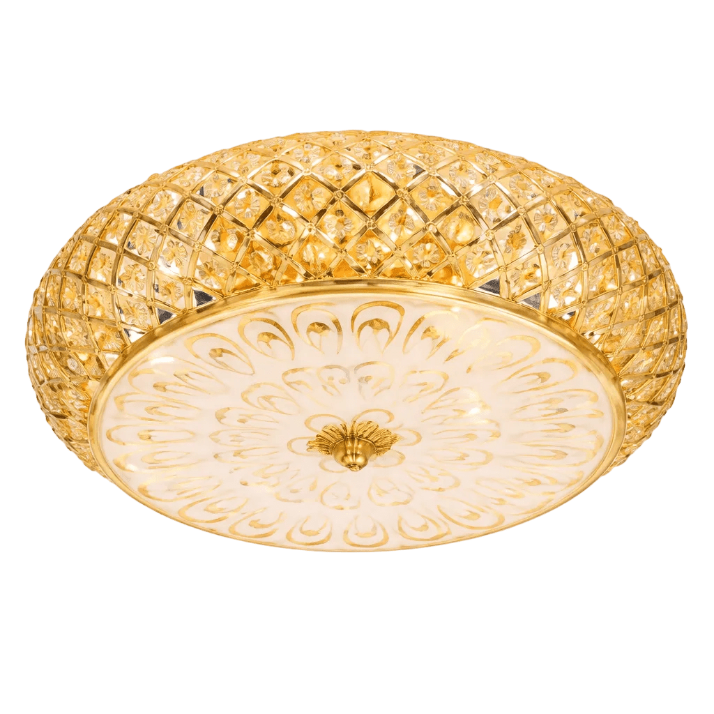 Gold Ceiling Light Crystal Glass