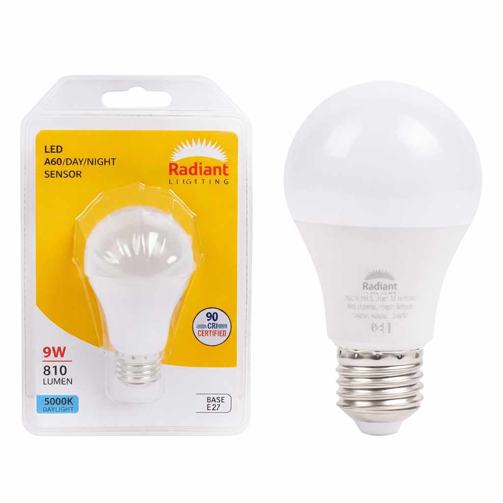 A60 E27 Day/Night Sensor 9W LED Globe (5000K)