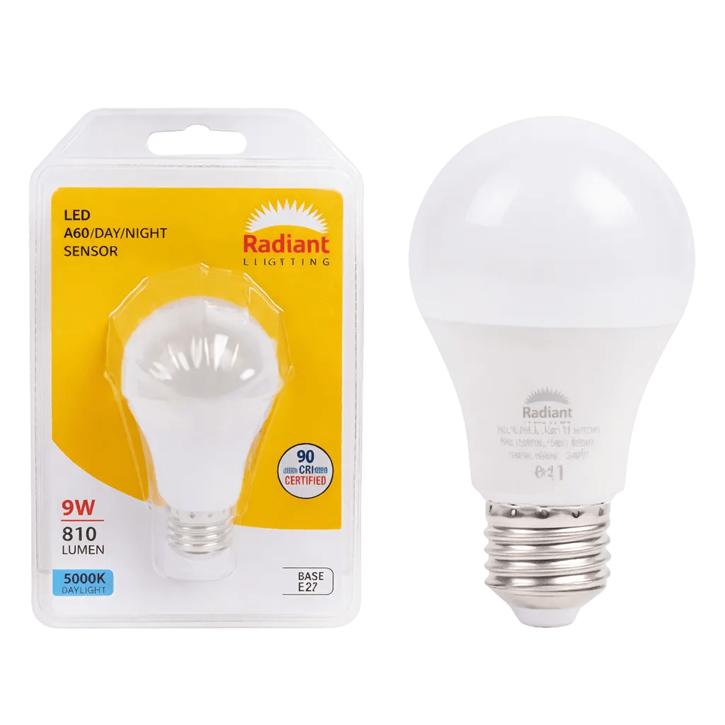 9W White A60 LED Bulb – E27, 5000K Daylight