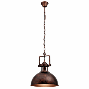 Bronze pendant light on a white background