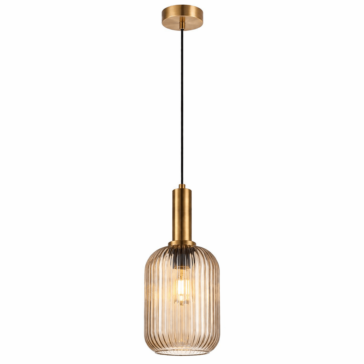 Athina Amber Cut Glass Pendant