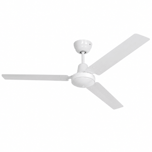 White ceiling fan on a white background
