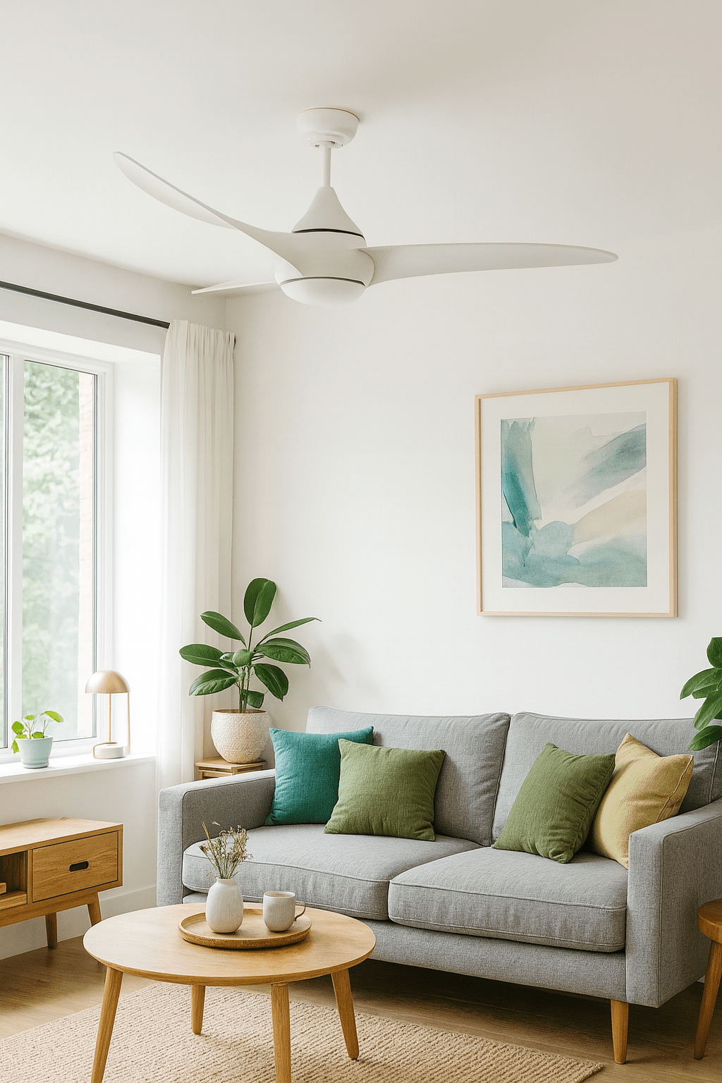 Ceiling Fan with Remote - White