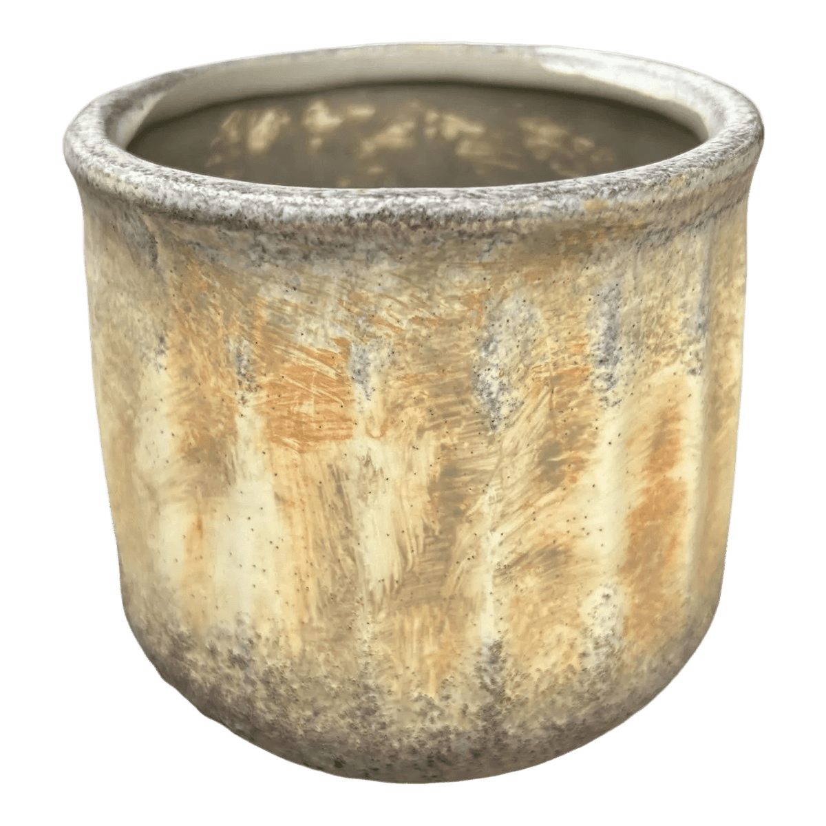 Ceramic Colum Pot - Rustic Beige Tones