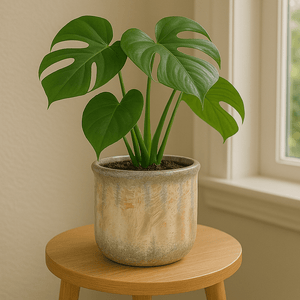 Ceramic Colum Pot - Rustic Beige Tones - Future Decor