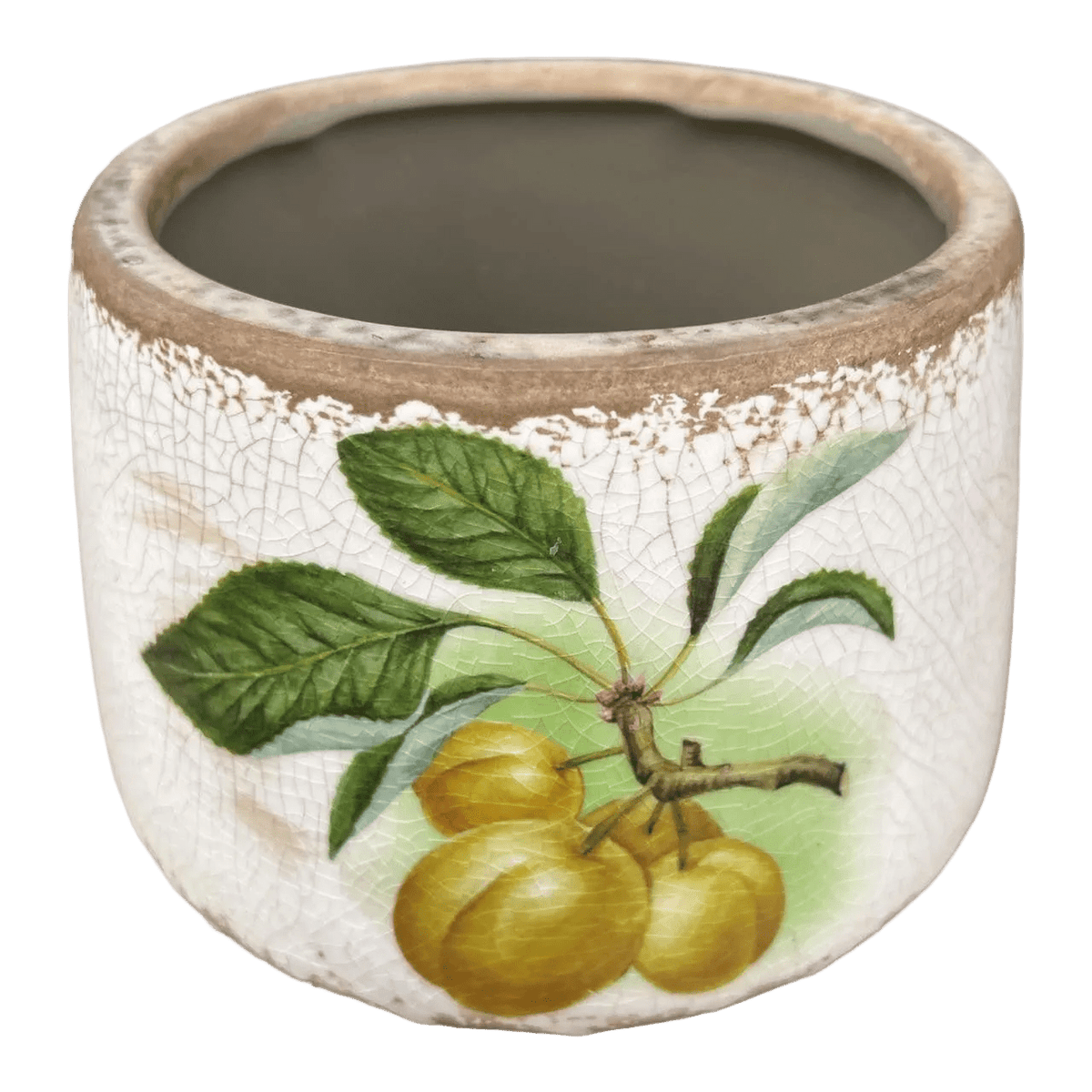 Ceramic Footed Pot - Peach Branch