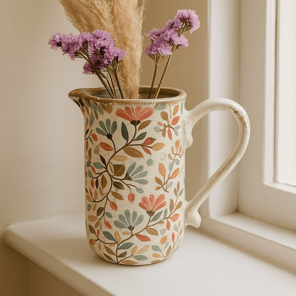 Ceramic Jug - Wild Colourful Flowers - Future Decor