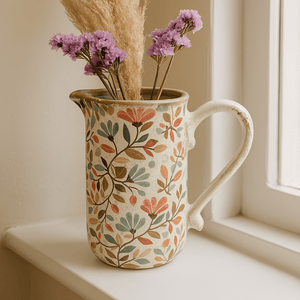 Ceramic Jug - Wild Colourful Flowers - Future Decor
