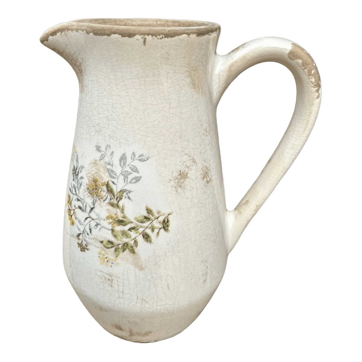 Ceramic Jug - Yellow Flowers & Shadows