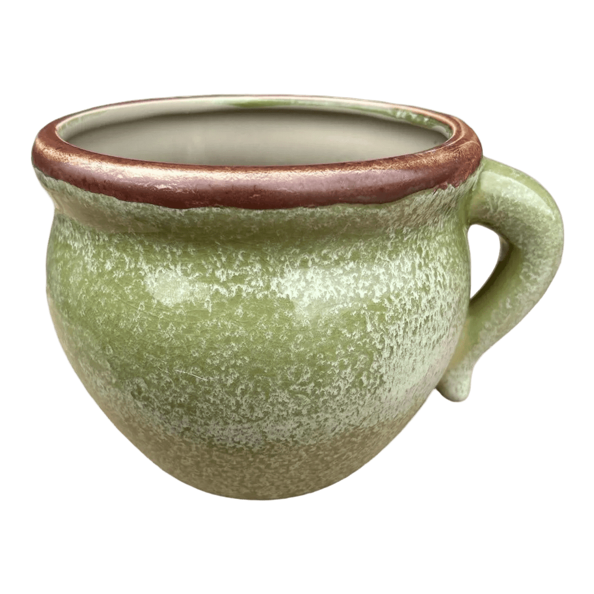 Ceramic One Arm Pot - Rustic Green