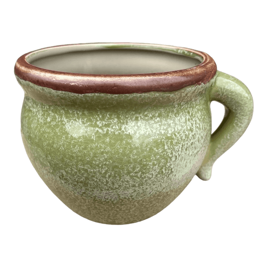 Ceramic One Arm Pot - Rustic Green