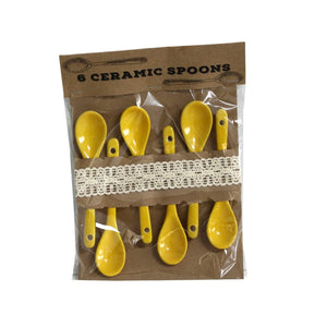 Ceramic Spoons - Yellow 6 Piece - Future Decor